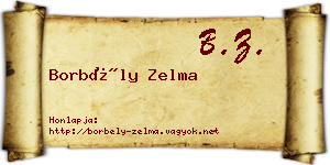 Borbély Zelma névjegykártya